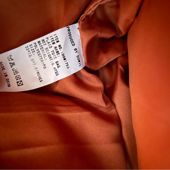 Geometric Patterned Tote Bag with Brown Accents - Picture 6 of 6